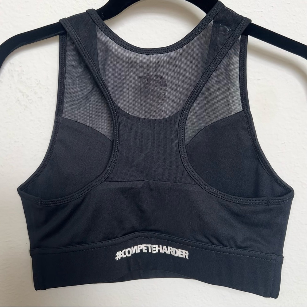 Black Mesh Sports Bra - Picture 3 of 4